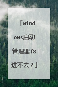 windows启动管理器f8进不去？