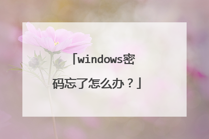windows密码忘了怎么办?