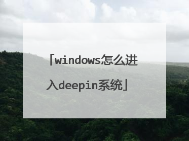 windows怎么进入deepin系统
