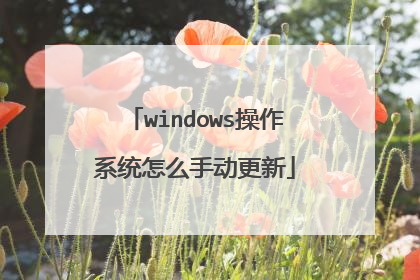 windows操作系统怎么手动更新