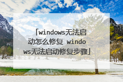windows无法启动怎么修复 windows无法启动修复步骤