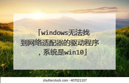 windows无法找到网络适配器的驱动程序,系统是win10