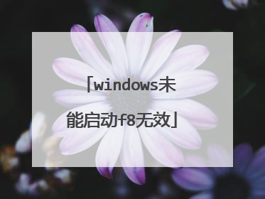 windows未能启动f8无效