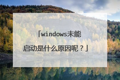 windows未能启动是什么原因呢？