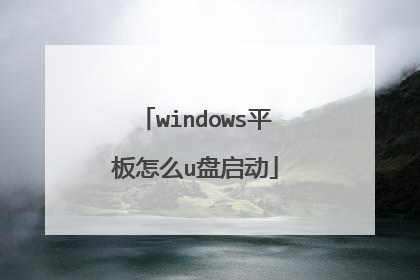 windows平板怎么u盘启动