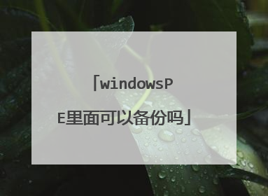 windowsPE里面可以备份吗