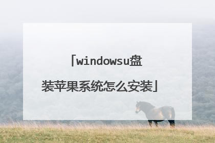 windowsu盘装苹果系统怎么安装