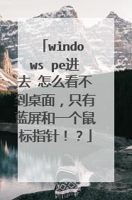 windows pe进去 怎么看不到桌面,只有蓝屏和一个鼠标指针!?