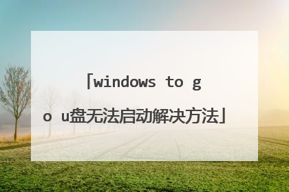 windows to go u盘无法启动解决方法