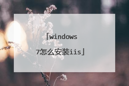 windows 7怎么安装iis