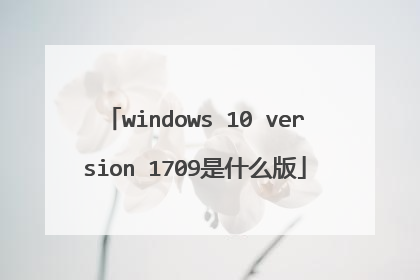 windows 10 version 1709是什么版