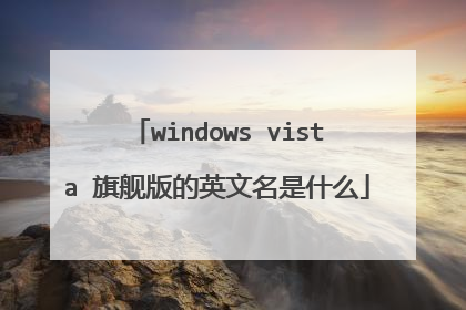 windows vista 旗舰版的英文名是什么