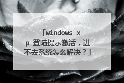 windows xp 登陆提示激活,进不去系统怎么解决?