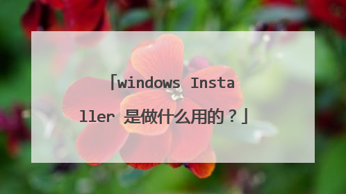 windows Installer 是做什么用的?