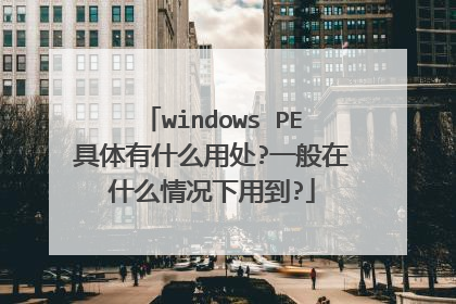 windows PE具体有什么用处?一般在什么情况下用到?