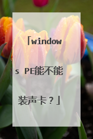 windows PE能不能装声卡？