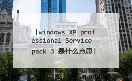 windows XP professional Service pack 3 是什么意思
