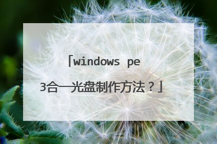 windows pe 3合一光盘制作方法？