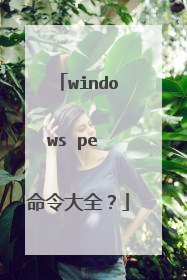 windows pe 命令大全?