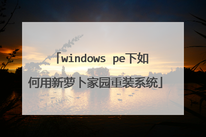 windows pe下如何用新萝卜家园重装系统