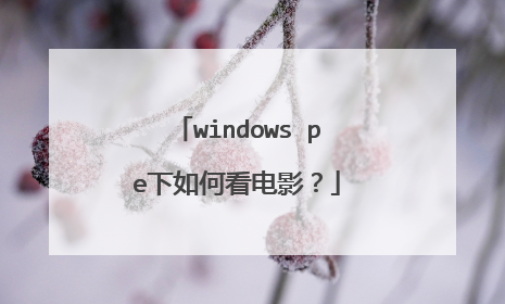 windows pe下如何看电影?