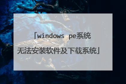 windows pe系统无法安装软件及下载系统