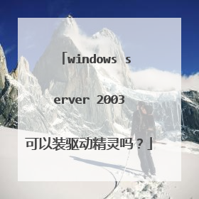 windows server 2003可以装驱动精灵吗?