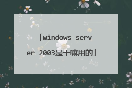 windows server 2003是干嘛用的