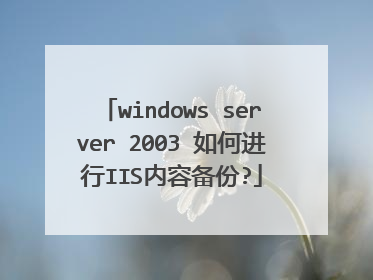 windows server 2003 如何进行IIS内容备份?
