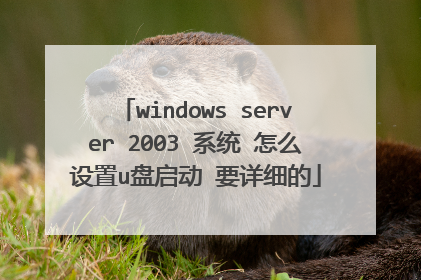 windows server 2003 系统 怎么设置u盘启动 要详细的