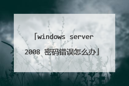 windows server 2008 密码错误怎么办