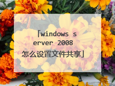 windows server 2008怎么设置文件共享