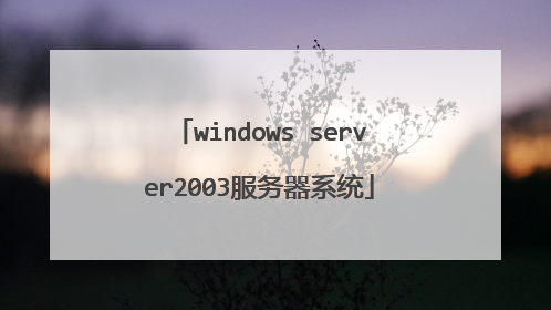 windows server2003服务器系统