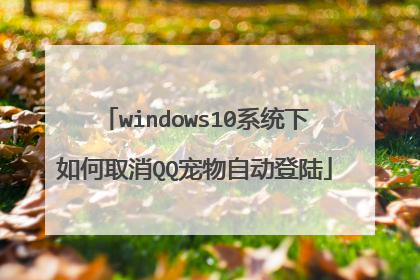windows10系统下如何取消QQ宠物自动登陆