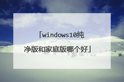windows10纯净版和家庭版哪个好