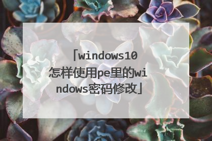 windows10怎样使用pe里的windows密码修改