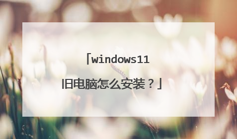 windows11旧电脑怎么安装?