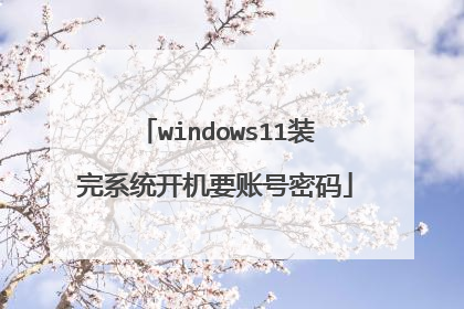 windows11装完系统开机要账号密码