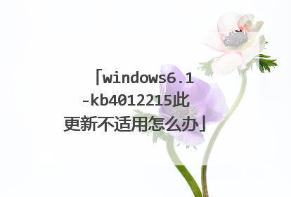 windows6.1-kb4012215此更新不适用怎么办