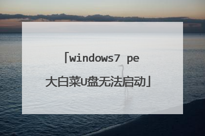 windows7 pe 大白菜U盘无法启动