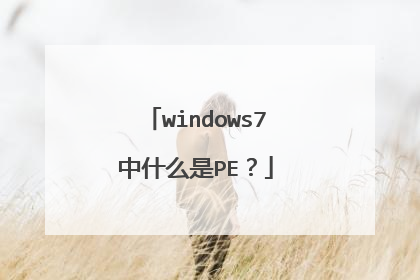 windows7中什么是PE?