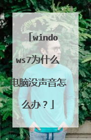 windows7为什么电脑没声音怎么办?