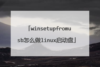 winsetupfromusb怎么做linux启动盘