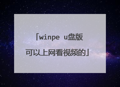 winpe u盘版 可以上网看视频的
