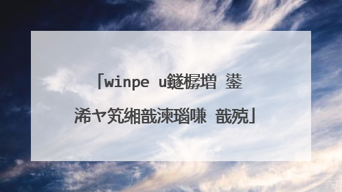 winpe u鐩樼増 鍙�浠ヤ笂缃戠湅瑙嗛�戠殑