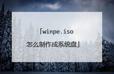 winpe.iso怎么制作成系统盘