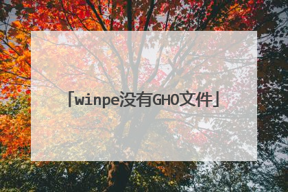 winpe没有GHO文件