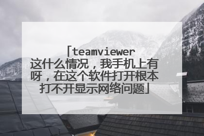 teamviewer这什么情况,我手机上有呀,在这个软件打开根本打不开显示网络问题