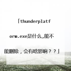 thunderplatform.exe是什么,能不能删除,会有啥影响??