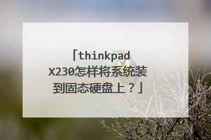 thinkpad X230怎样将系统装到固态硬盘上?